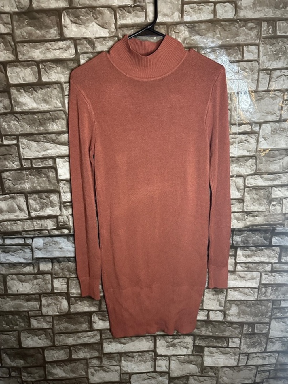 Y2K Charlotte Russe Rust Turtleneck Sweater Dress Size Medium